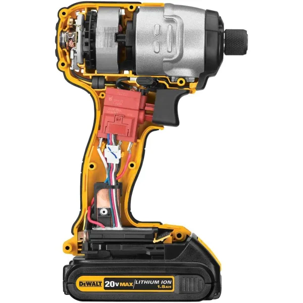 DCF885C1 20-Volt MAX Cordless 1/4 in. Impact Driver, (1) 20-Volt 1.3Ah Battery, Charger   Bag - Image 7