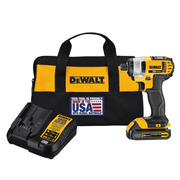 DCF885C1 20-Volt MAX Cordless 1/4 in. Impact Driver, (1) 20-Volt 1.3Ah Battery, Charger   Bag