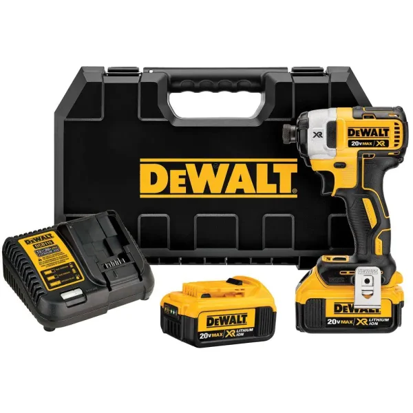 DCF887M2 20-Volt MAX XR Cordless Brushless 3-Speed 1/4 in. Impact Driver with (2) 20-Volt 4.0Ah Batteries   Charger