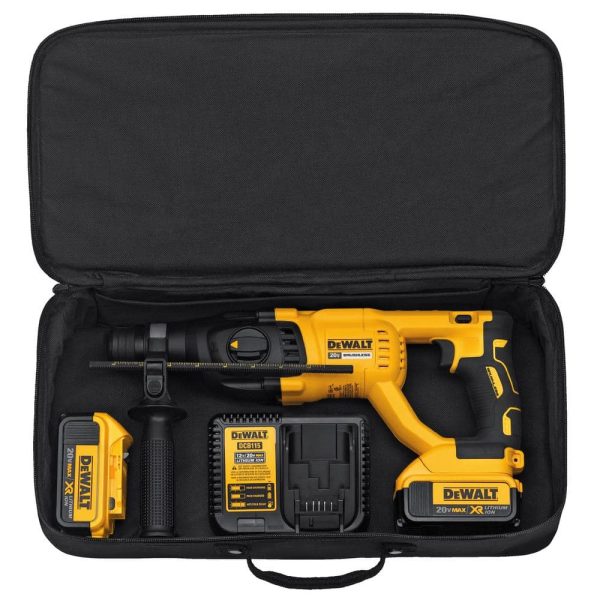DCH133M2 20-Volt MAX Cordless Brushless 1 in. SDS Plus D-Handle Concrete   Masonry Rotary Hammer   (2) 20-Volt 4.0Ah Batteries - Image 8