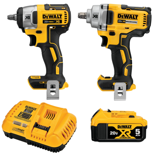DCK205P1 XR 2-Tool 20-Volt Max Impact Wrench Brushless Power Tool Combo Kit (1-Battery and charger Included)