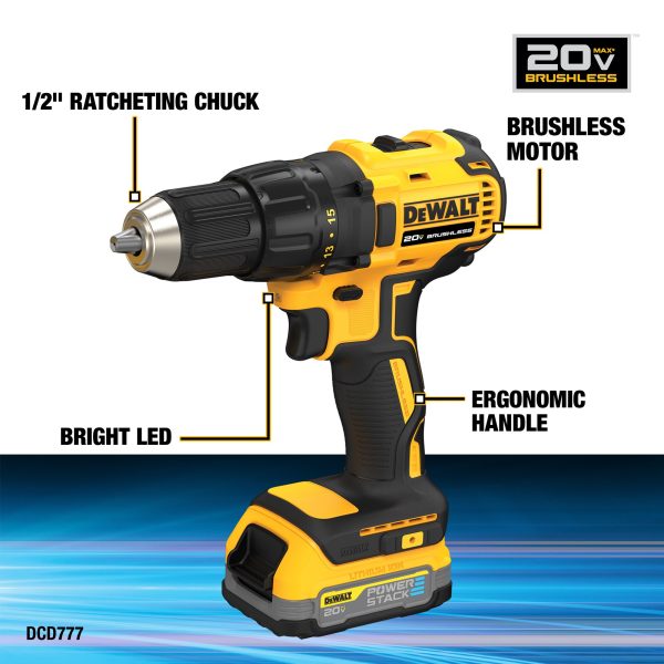 DCK239E2 20V MAX Brushless Cordless Circular Saw and Drill Combo Kit with  POWERSTACK, Compact Batteries - Image 7