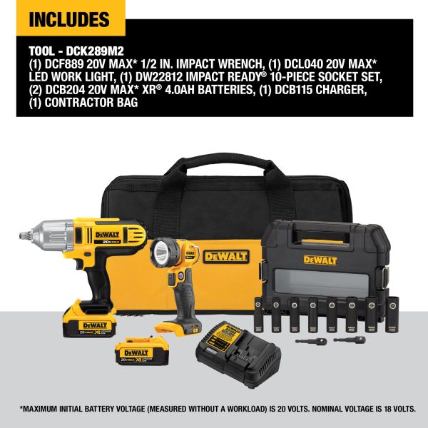 DCK289M2 2-Tool 20-Volt Max Power Tool Combo Kit with Soft Case (2-Batteries and charger Included) - Image 2