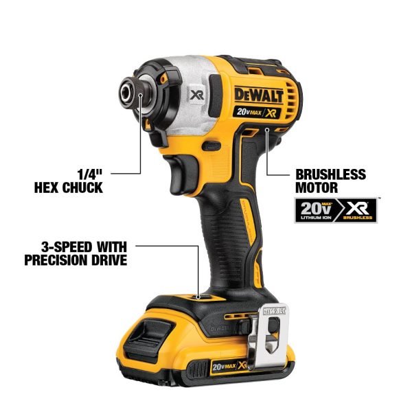 DCK299M2 XR 2-Tool 20-Volt Max Brushless Hammer Drill and Impact Driver Kit with Soft Case (2-Batteries and charger Included) - Image 3