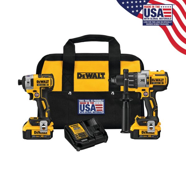 DCK299M2 XR 2-Tool 20-Volt Max Brushless Hammer Drill and Impact Driver Kit with Soft Case (2-Batteries and charger Included)