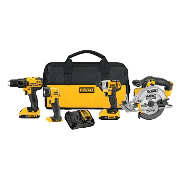 DCK421D2 20-Volt MAX Cordless Combo Kit (4-Tool) with (2) 20-Volt 2.0Ah Batteries   Charger