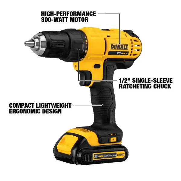 DCK466D2 20-Volt MAX Cordless Combo Kit (4-Tool) with (2) 20-Volt 2.0Ah Batteries   Charger - Image 2