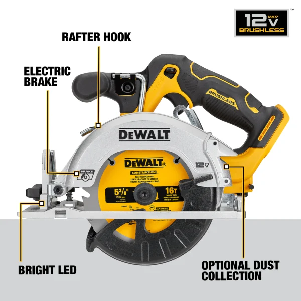 DCS512B XTREME 12-Volt Max 5-3/8-in Brushless Cordless Circular Saw (Tool Only) - Image 2