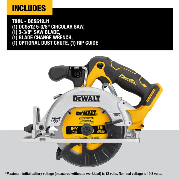 DCS512B XTREME 12-Volt Max 5-3/8-in Brushless Cordless Circular Saw (Tool Only) - Image 3