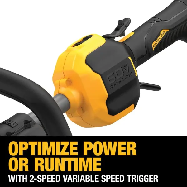 DCST972X1 60V MAX Brushless Cordless Battery Powered Attachment Capable String Trimmer Kit, (1) VOLT 3Ah Battery and Charger - Image 4