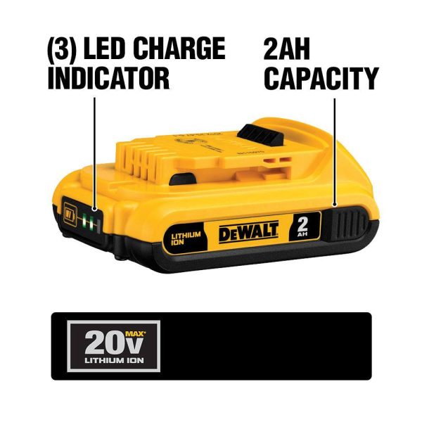 DCW200D1 20-Volt MAX XR Cordless Brushless 1/4 Sheet Variable Speed Sander with (1) 20-Volt Battery 2.0Ah   Charger - Image 8