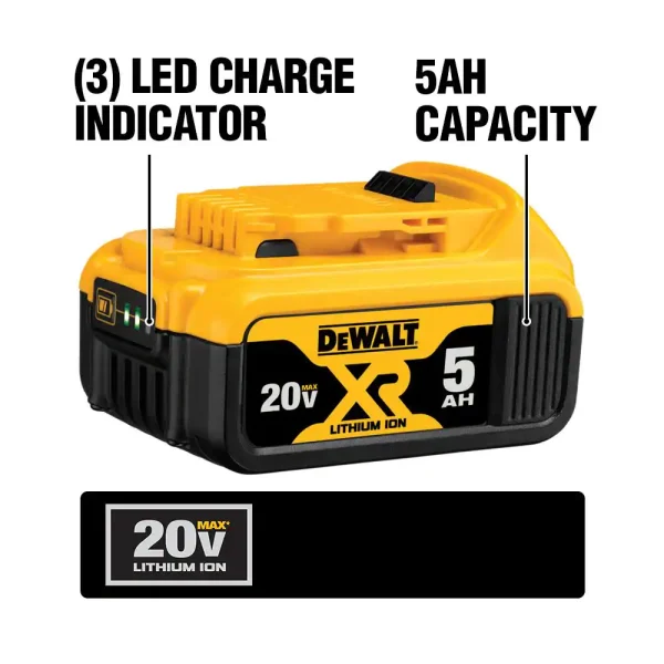 DCW200P1 20-Volt MAX XR Cordless Brushless 1/4 Sheet Variable Speed Sander with (1) 20-Volt Battery 5.0Ah   Charger - Image 5