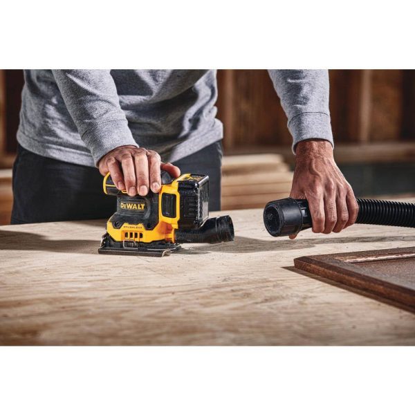 DCW200P1 20-Volt MAX XR Cordless Brushless 1/4 Sheet Variable Speed Sander with (1) 20-Volt Battery 5.0Ah   Charger - Image 8