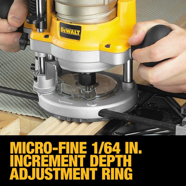 DW618PKB 1/4-in and 1/2-in-Amp 2.25-HP Variable Speed Combo Fixed/Plunge Corded Router Soft Case (Tool Only) - Image 5