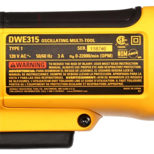 DWE315K 3 Amp Oscillating Multi-Tool Kit (29-Piece) - Image 10
