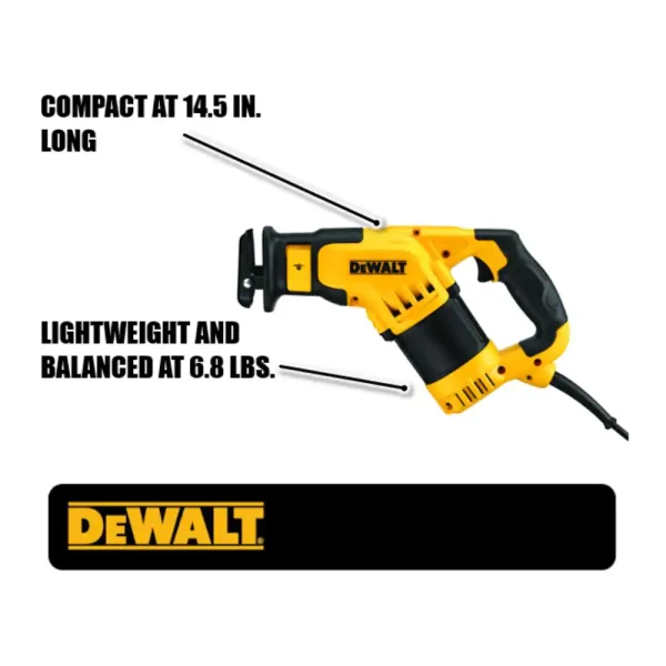 DWE357 12 Amp Compact Corded Reciprocating Saw - Image 2