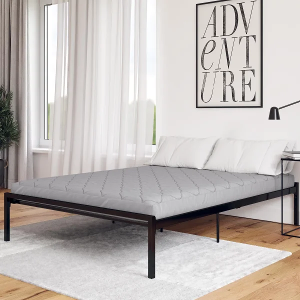 DHP Value 6 Inch Thermobonded Polyester Filled Quilted Top Bunk Bed Mattress, Full, Gray