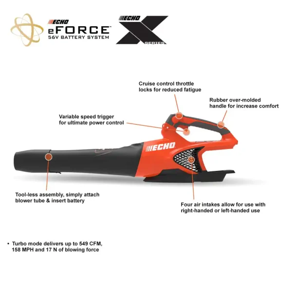 DPB-2500BT eFORCE 151 MPH 526 CFM EFORCE 56-Volt Cordless Battery Blower (Tool Only) - Image 3