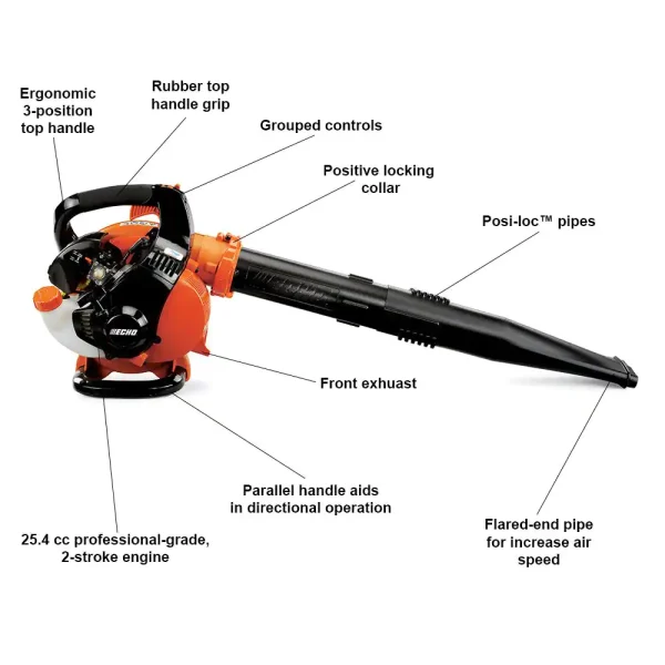 PB-255LN 191 MPH 354 CFM 25.4 cc Gas 2-Stroke Cycle Low Noise Handheld Leaf Blower - Image 2