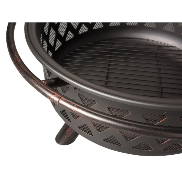 Endless Summer WAD792SP 30 in. D Bronze Finish Portable Lattice Wood Burning Fire Pit - Image 3