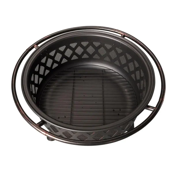 Endless Summer WAD792SP 30 in. D Bronze Finish Portable Lattice Wood Burning Fire Pit - Image 5