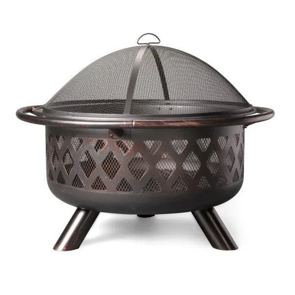 Endless Summer WAD792SP 30 in. D Bronze Finish Portable Lattice Wood Burning Fire Pit - Image 6
