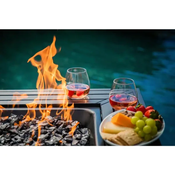 FIRE ISLAND GAD15307M 30 in. W x 24.6 in. H Square Steel Propane Black Slate Fire Pit with Stamped Steel Black Base and 50000 BTU Burner - Image 11