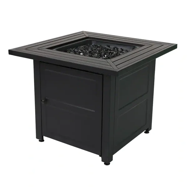 FIRE ISLAND GAD15307M 30 in. W x 24.6 in. H Square Steel Propane Black Slate Fire Pit with Stamped Steel Black Base and 50000 BTU Burner - Image 7