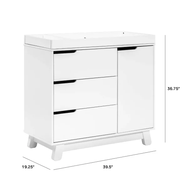 Babyletto Hudson 3-Drawer Changer Dresser with Removable Changing Tray   White - Image 4