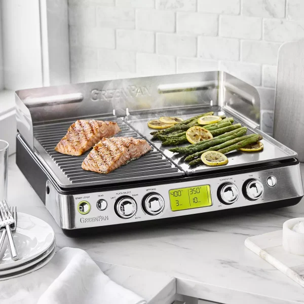 Elite Indoor Ceramic Nonstick XL Smoke-Less Grill   Griddle   Black - Image 7