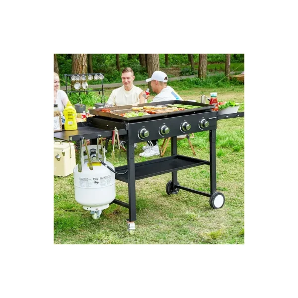 SKOYON 4-Burner Outdoor Gas Grill Propane Griddle Cooking Station - Image 8
