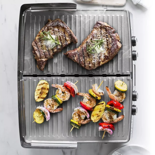 Elite Indoor Ceramic Nonstick XL Smoke-Less Grill   Griddle   Black - Image 2