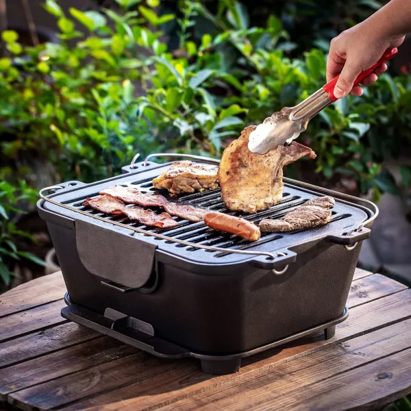 Bruntmor Heavy Duty Pre-Seasoned Cast Iron Portable Grill - Image 6