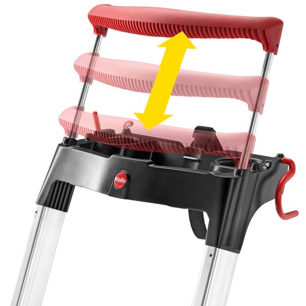 Hailo 8050-827 L100 pro Aluminum 8.43-ft Type 2- 225-lb Capacity Platform Step Ladder - Image 4