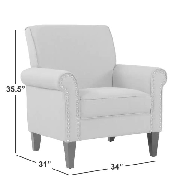 Handy Living Jean Orange and Cream Medallion Arm Chair, Fabric - Image 2