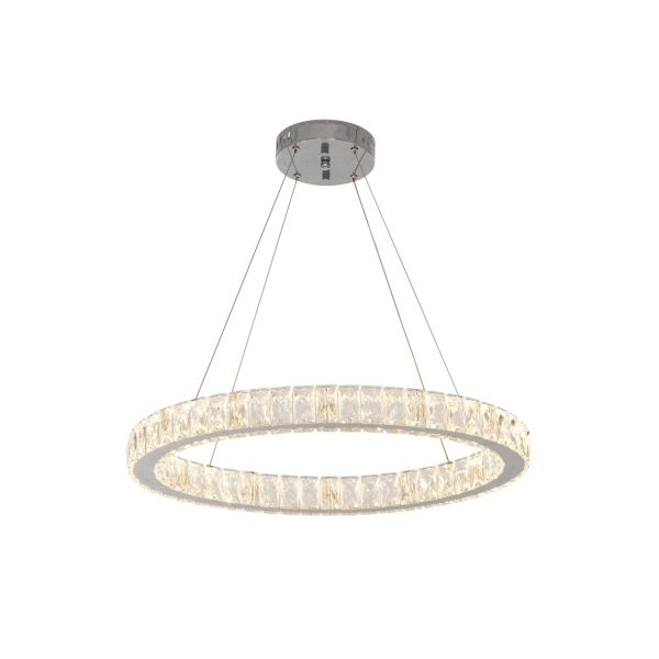 Collection 20748-001 24 in. Chrome Integrated LED Pendant with Clear Crystals - Image 3