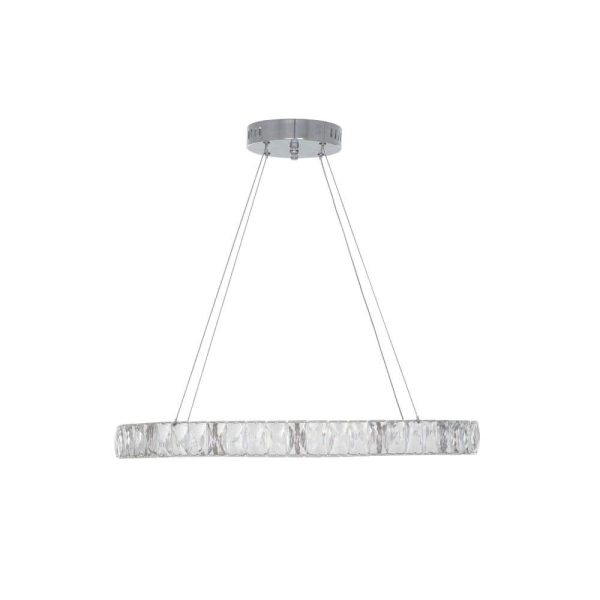 Collection 20748-001 24 in. Chrome Integrated LED Pendant with Clear Crystals - Image 4