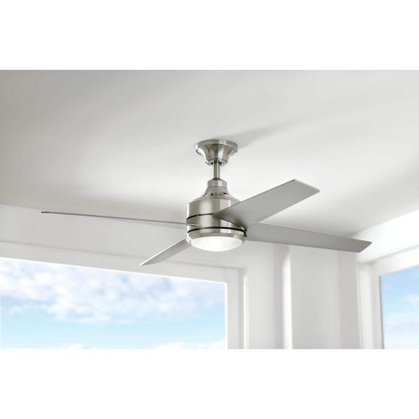 Collection 54725-BOND Mercer 52 in. Integrated LED Indoor Brushed Nickel Ceiling Fan with Light Kit works with Google Assistant and Alexa - Image 5
