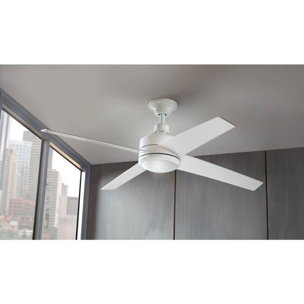 Collection 54727-BOND Mercer 52 in. Integrated LED Indoor White Ceiling Fan with Light Kit works with Google Assistant and Alexa - Image 2