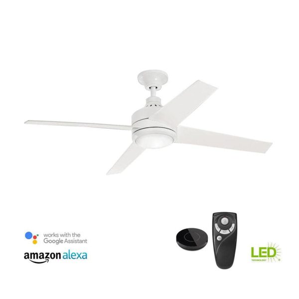 Collection 54727-BOND Mercer 52 in. Integrated LED Indoor White Ceiling Fan with Light Kit works with Google Assistant and Alexa - Image 12