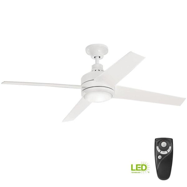 Collection 54727 Mercer 52 in. Integrated LED Indoor White Ceiling Fan with Light Kit and Remote Control - Image 5