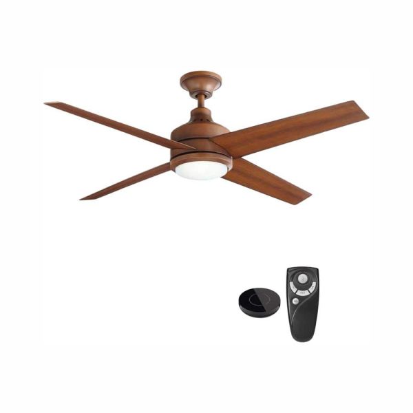 Collection 54728-BOND Mercer 52 in. Integrated LED Indoor Distressed Koa Ceiling Fan with Light Kit works with Google Assistant and Alexa