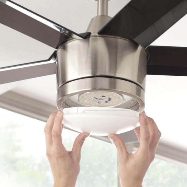 Collection SW1422BN Merwry 52 in. Integrated LED Indoor Brushed Nickel Ceiling Fan with Light Kit and Remote Control - Image 7