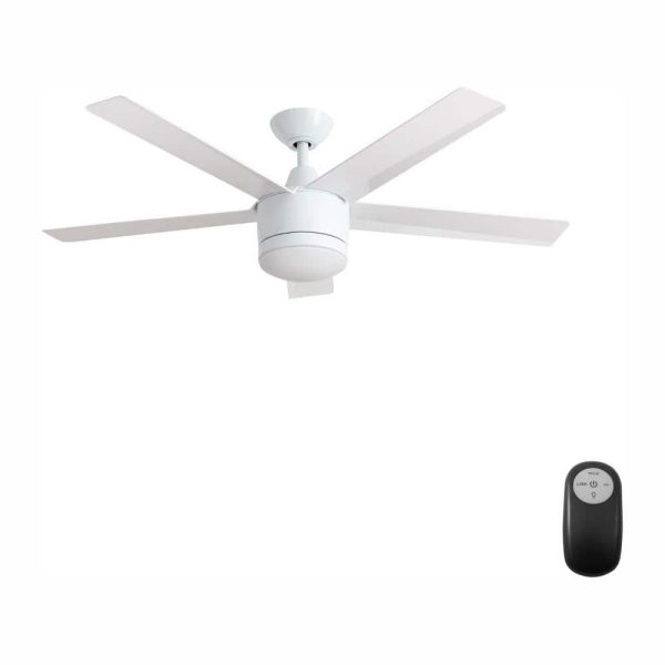 Collection SW1422WH Merwry 52 in. Integrated LED Indoor White Ceiling Fan with Light Kit and Remote Control