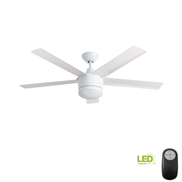 Collection SW1422WH Merwry 52 in. Integrated LED Indoor White Ceiling Fan with Light Kit and Remote Control - Image 10
