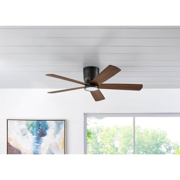Collection SW19110-MBK Britton 52 in. Integrated LED Indoor Matte Black Ceiling Fan with Light Kit and Remote Control - Image 2