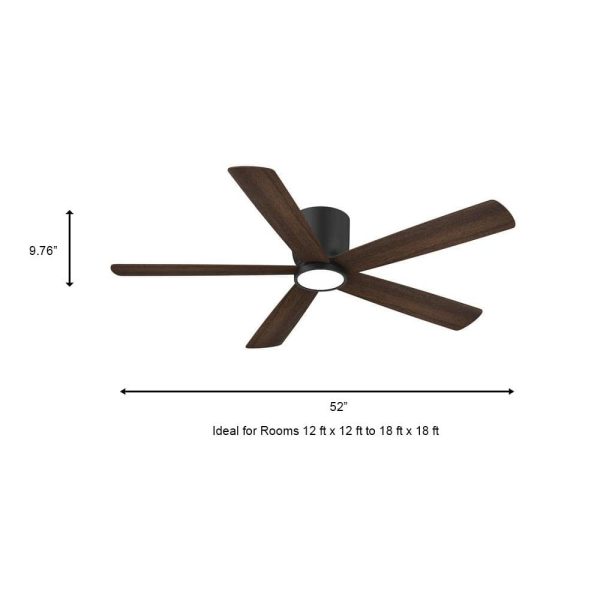 Collection SW19110-MBK Britton 52 in. Integrated LED Indoor Matte Black Ceiling Fan with Light Kit and Remote Control - Image 4