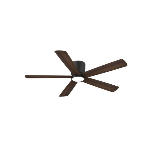 Collection SW19110-MBK Britton 52 in. Integrated LED Indoor Matte Black Ceiling Fan with Light Kit and Remote Control