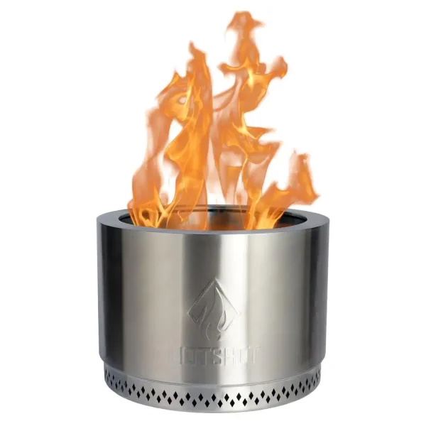 HotShot 52258 Explorer Portable Low Smoke 19.5 in. Round Wood-Burning Fire Pit in Stainless Steel with Carry Bag - Image 2