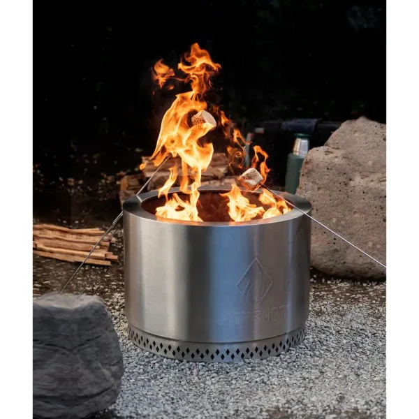 HotShot 52258 Explorer Portable Low Smoke 19.5 in. Round Wood-Burning Fire Pit in Stainless Steel with Carry Bag - Image 13